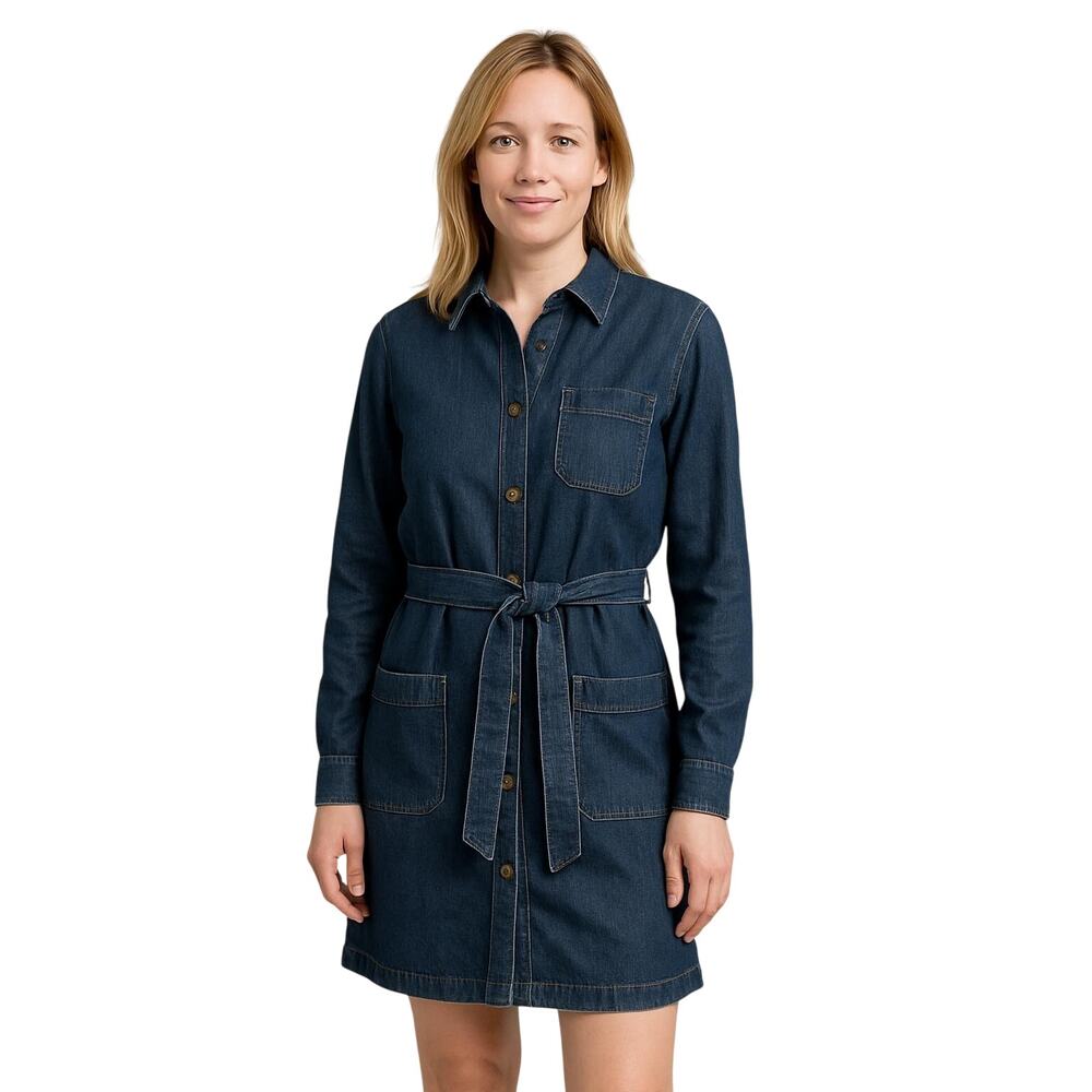 Polo Ralph Lauren Denim Shirtdress Long Sleeves Sz 6 Pockets Preppy Americana